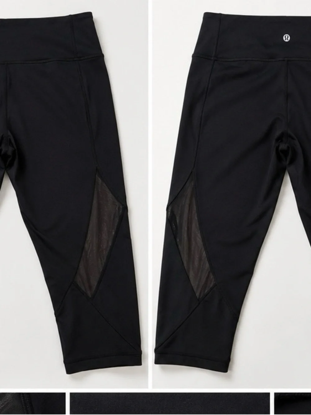 lululemon athletica Black High-Rise Mesh Panel Leggings